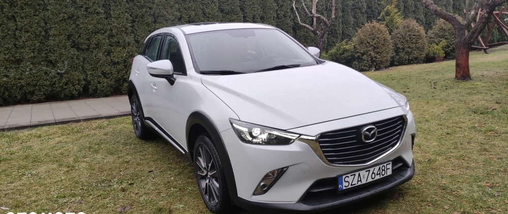 Mazda CX-3 cena 65900 przebieg: 125800, rok produkcji 2016 z Poręba małe 79